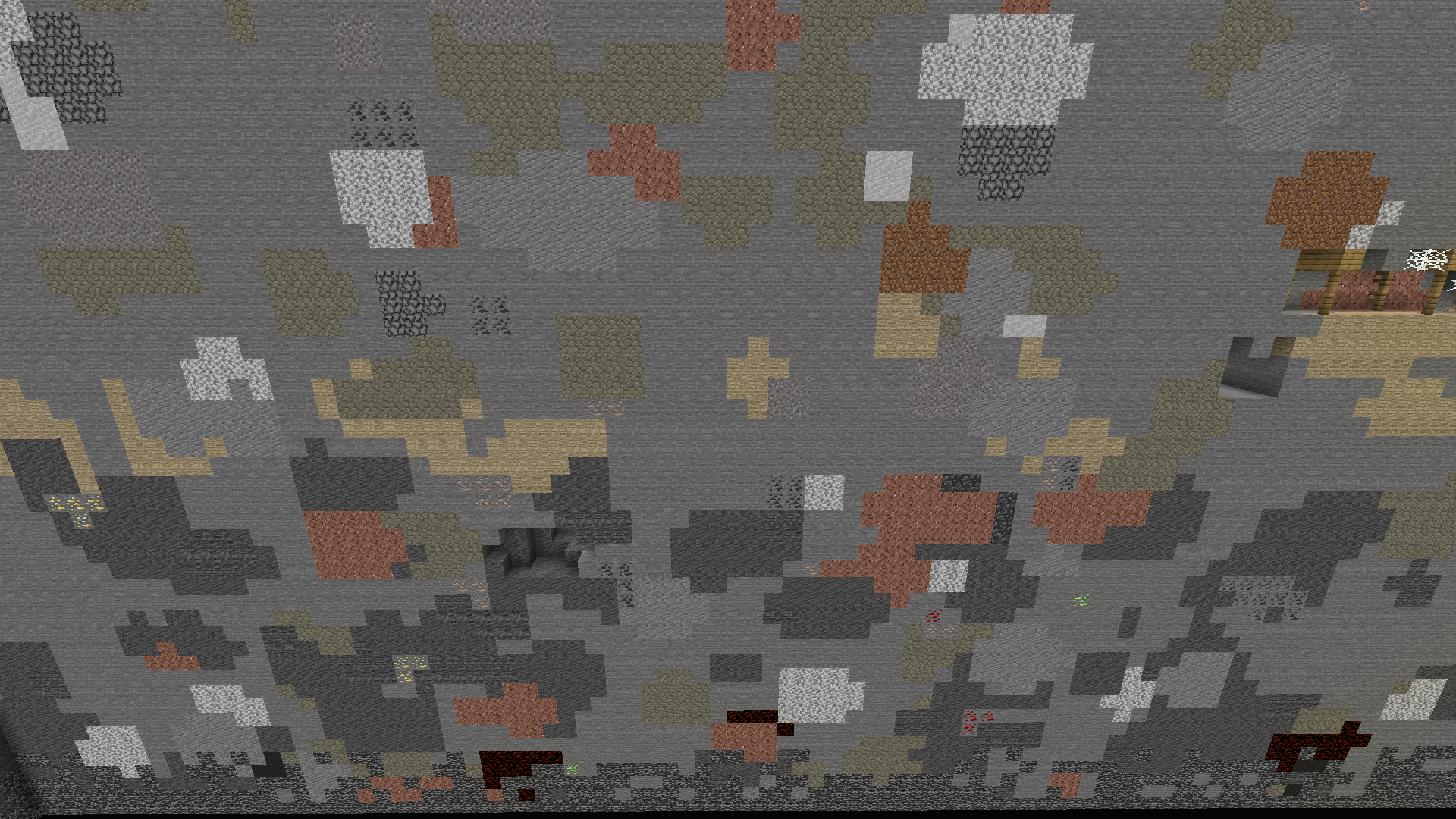 A slice of the underground, with new stone types which generate at different levels