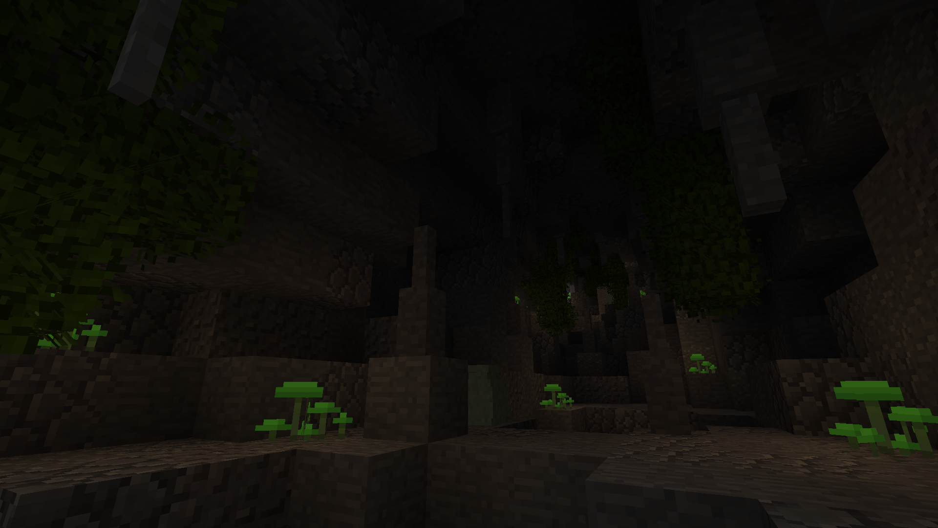 A dark cave filled with loot