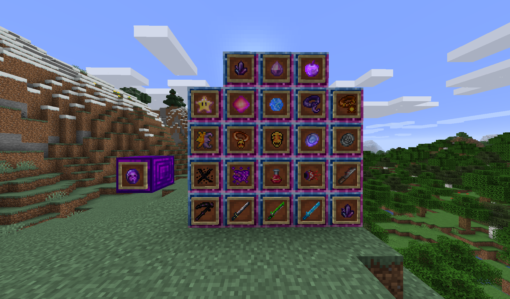A bunch on items added by the mod. That's not all of them though !