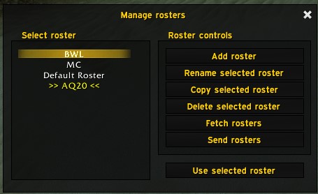 Manage rosters