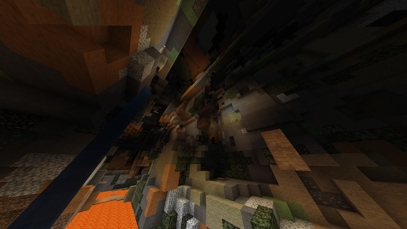 Ravine with Bismuth stone types and YUNG's Better Caves gen.