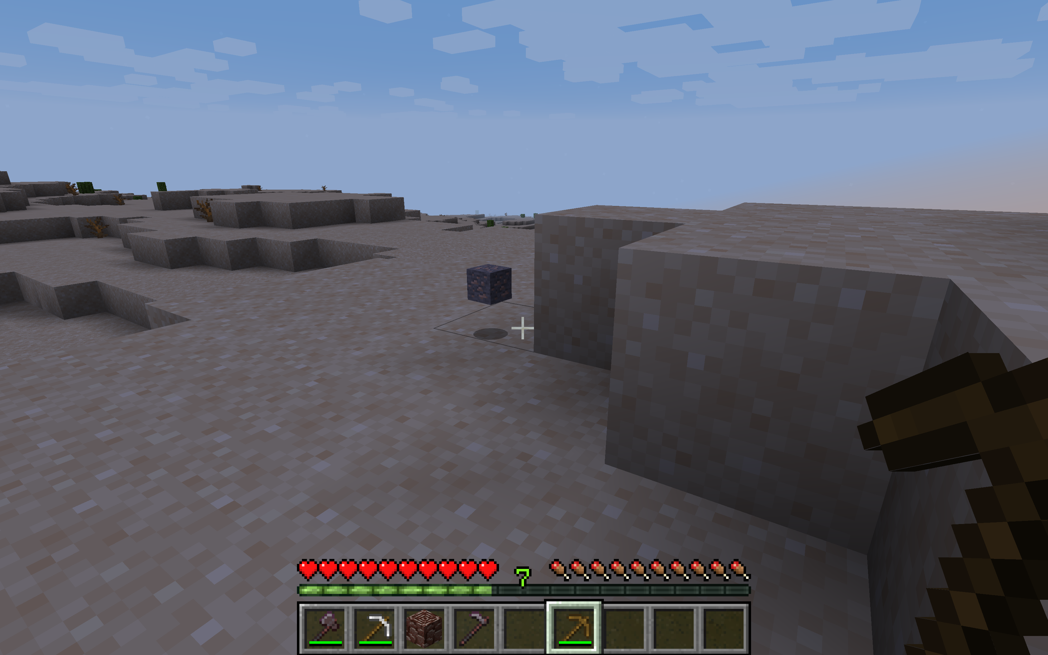 Mining Iron Ore with Super Wooden Pickaxe