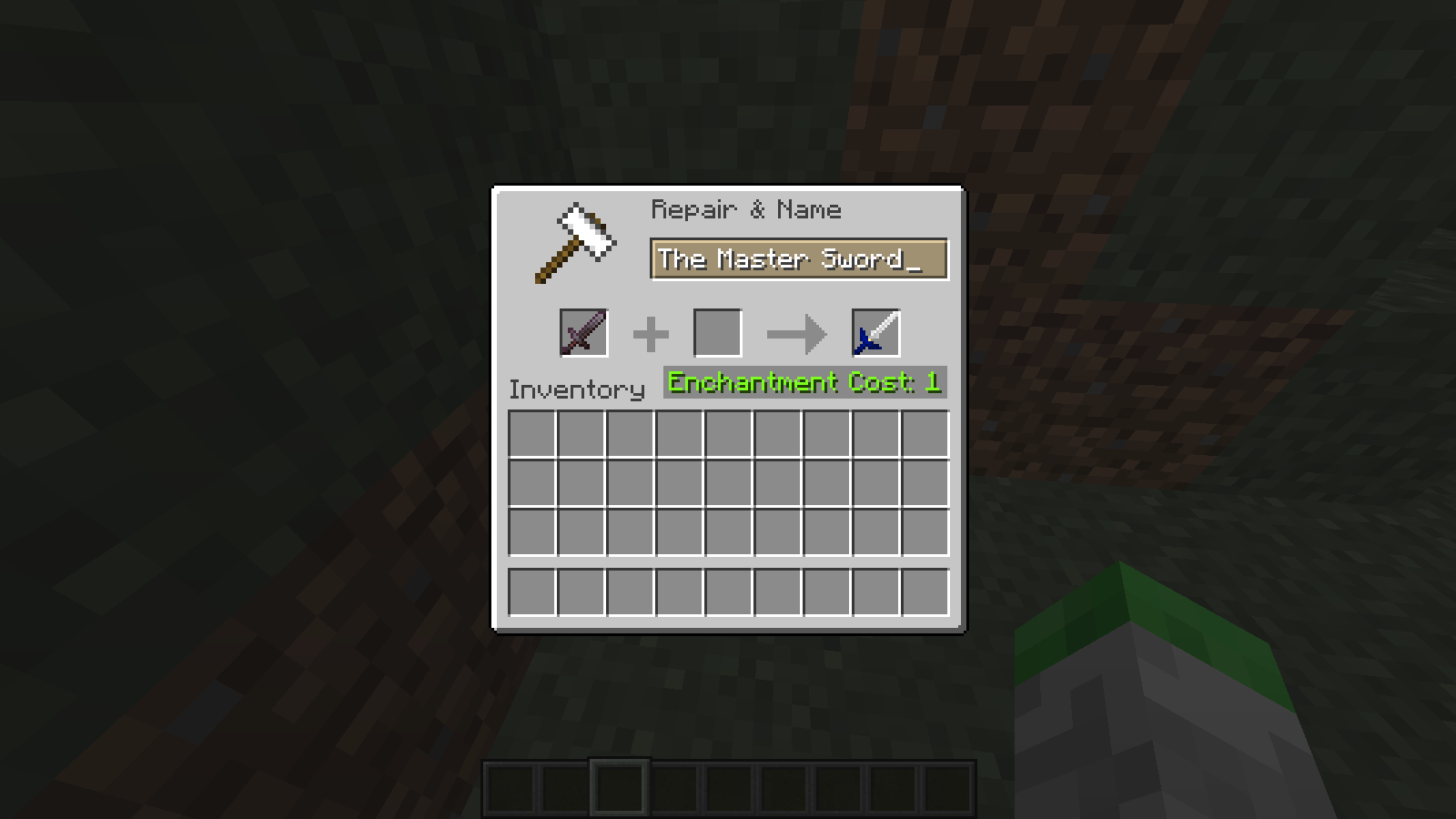 RENAME A NETHERITE SWORD TO "The Master Sword"!!!!!!!!!!!!! (CAPS NOT REQUIRED!!!!!)