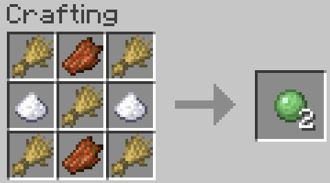 Slimeball crafting recipe
