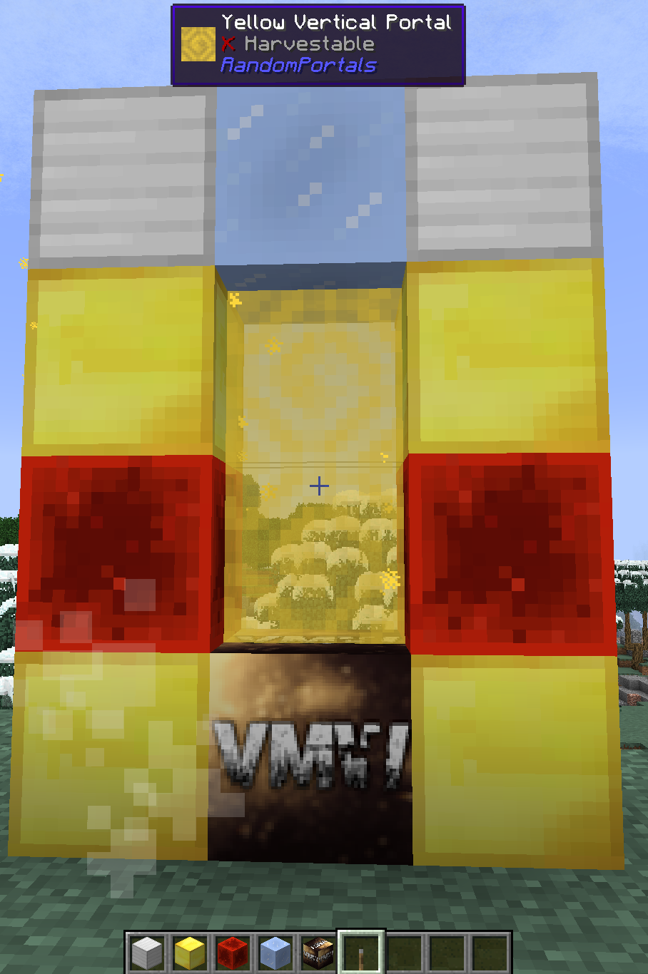 Example of a Solxan's Applet Portal.
4x Gold Block, 2x Iron Block, 1x Cartridge, 2x Redstone Block, 1x Packed Ice. Actual placement of Blocks along frame doesn't matter, so have fun ;)
Activate by right clicking bottom block with a lever.