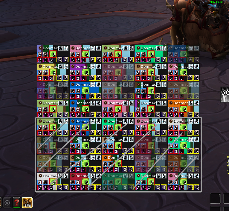 Raid Frames in "Test Mode" (crossed frames would be hidden in mythic)