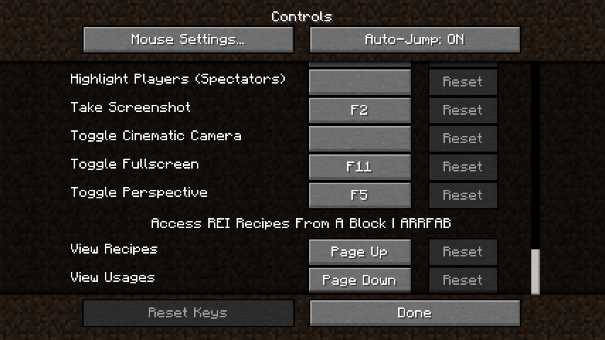 ARRFAB Keybinds