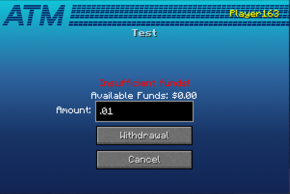 Pull funds out of your account (if you have them, of course)