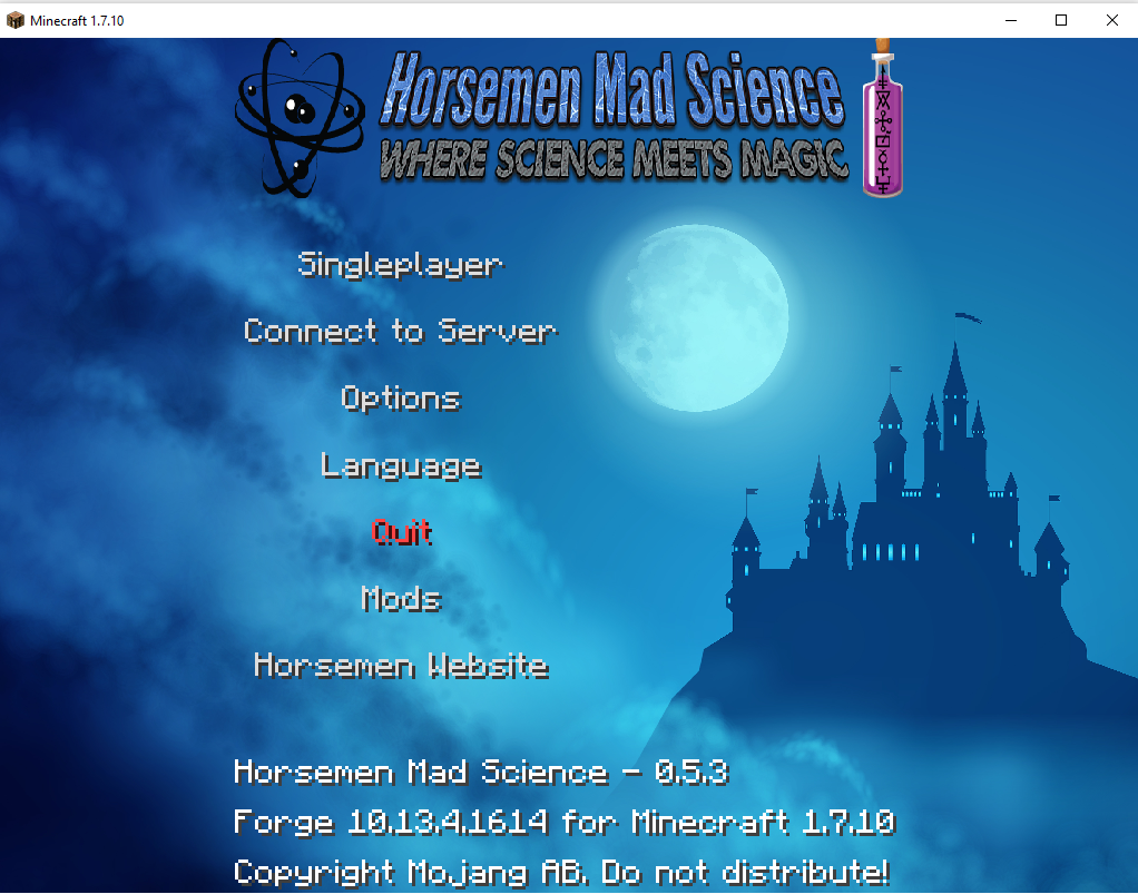 What our main menu looks like as of 0.5.3
