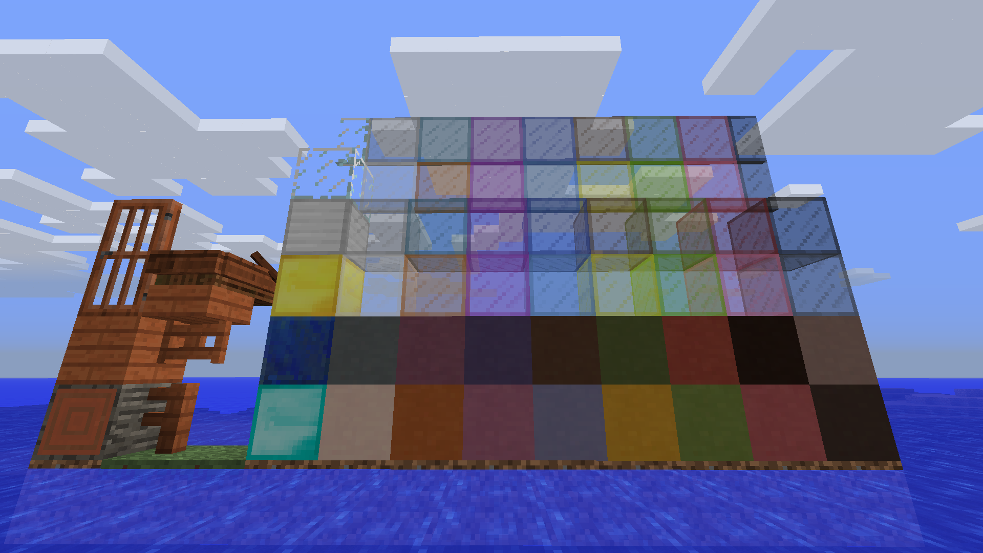 Blocks in vanilla so you can see the different