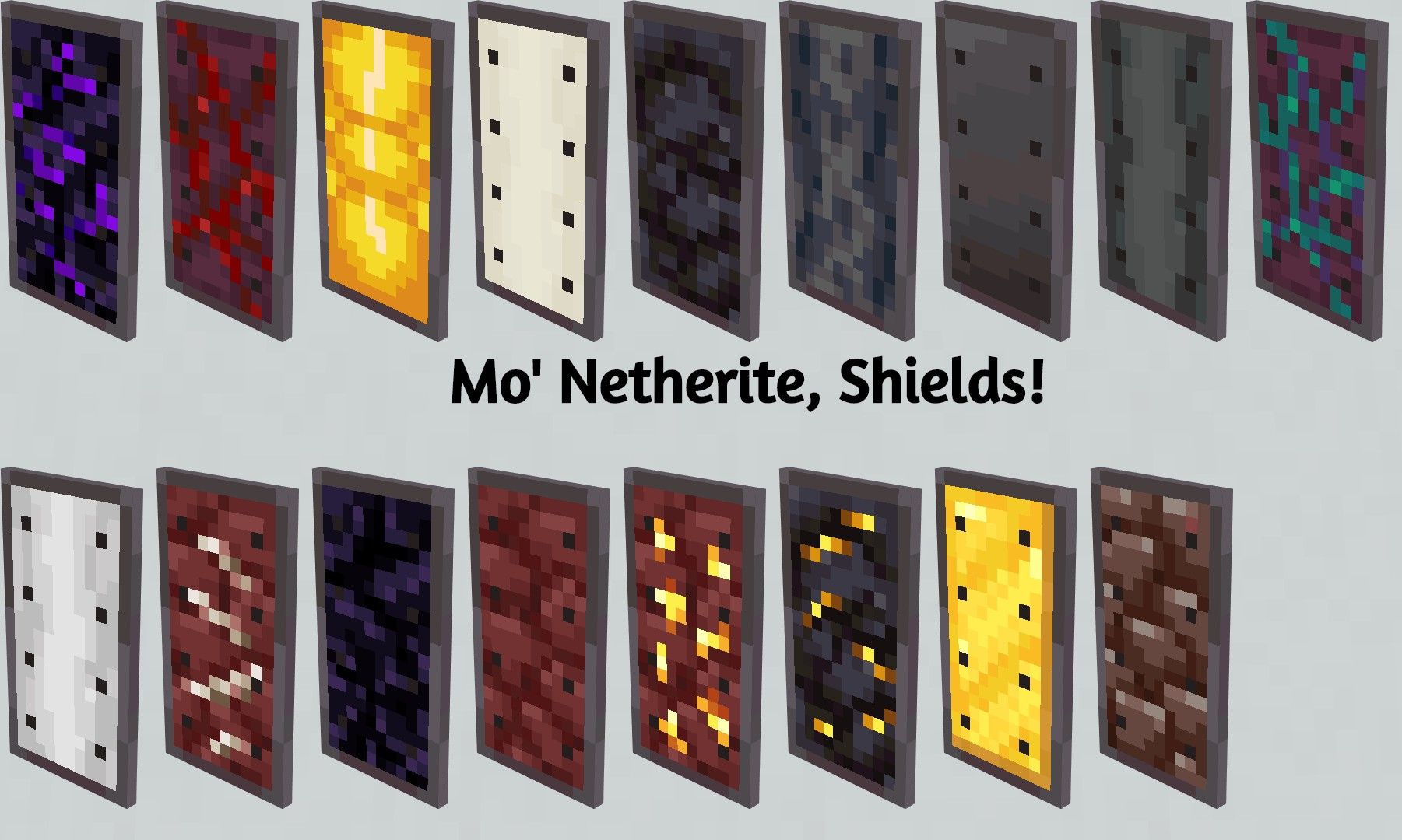 The shields available in the pack