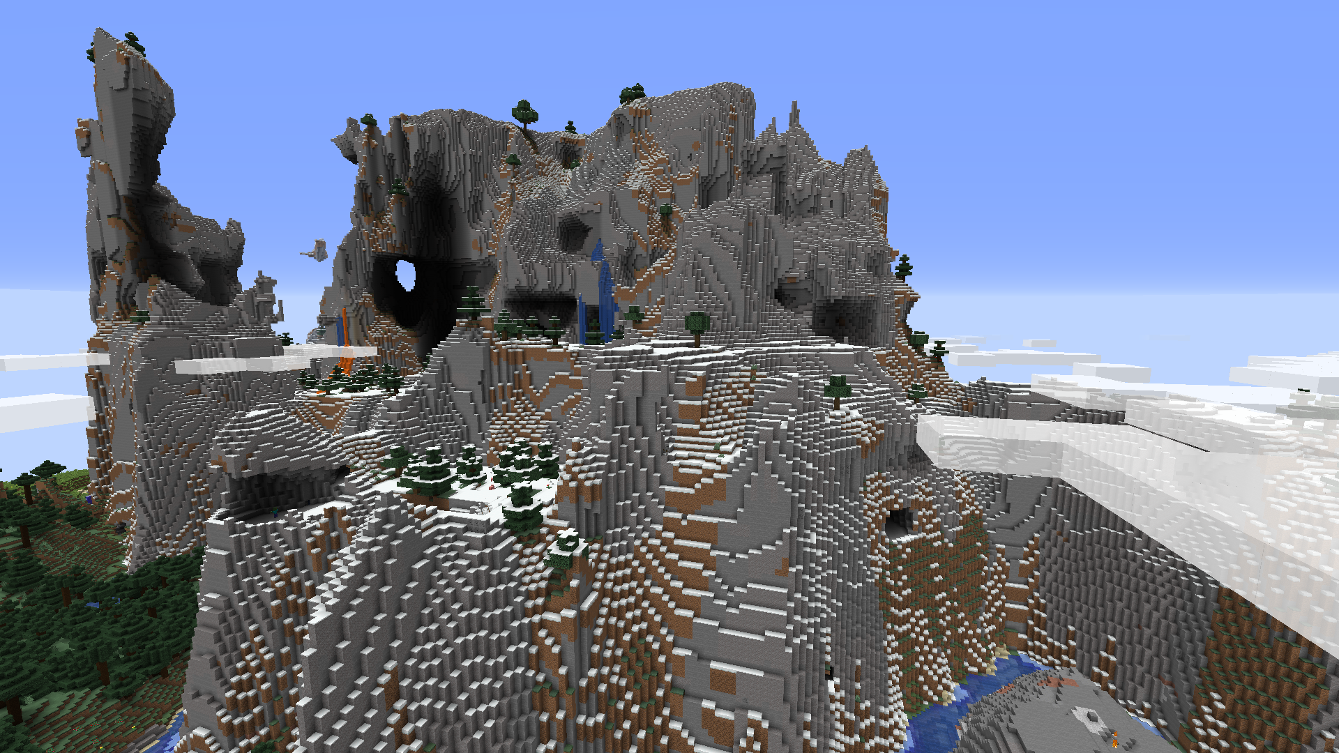 Giant mountain ranges that can go up to build height. Very reminiscent of the old amplified world type.
