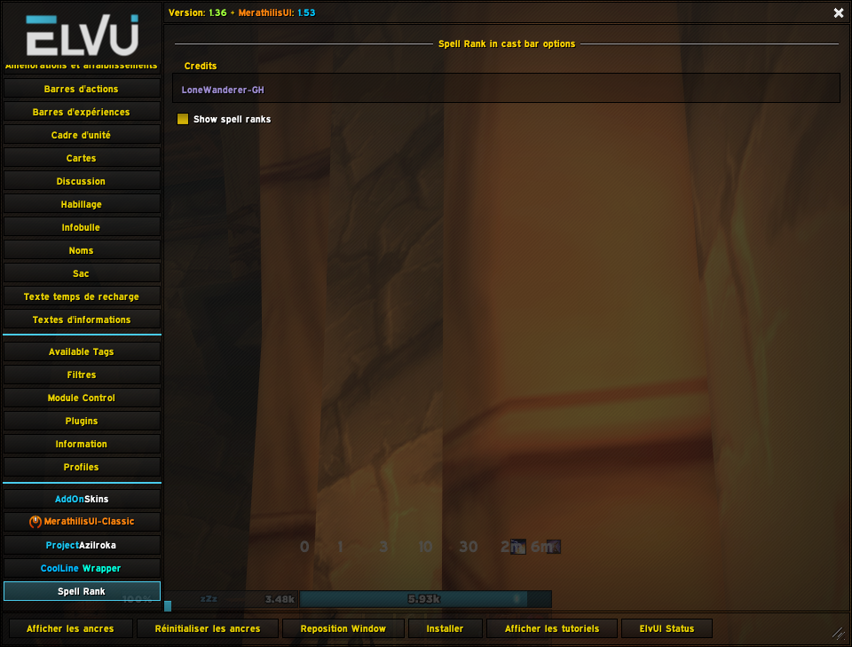ElvUI SpellRanks menu