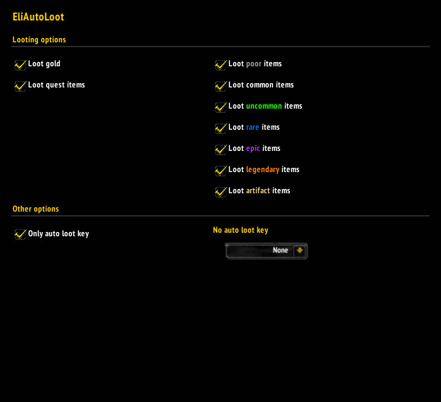 EliAutoLoot options