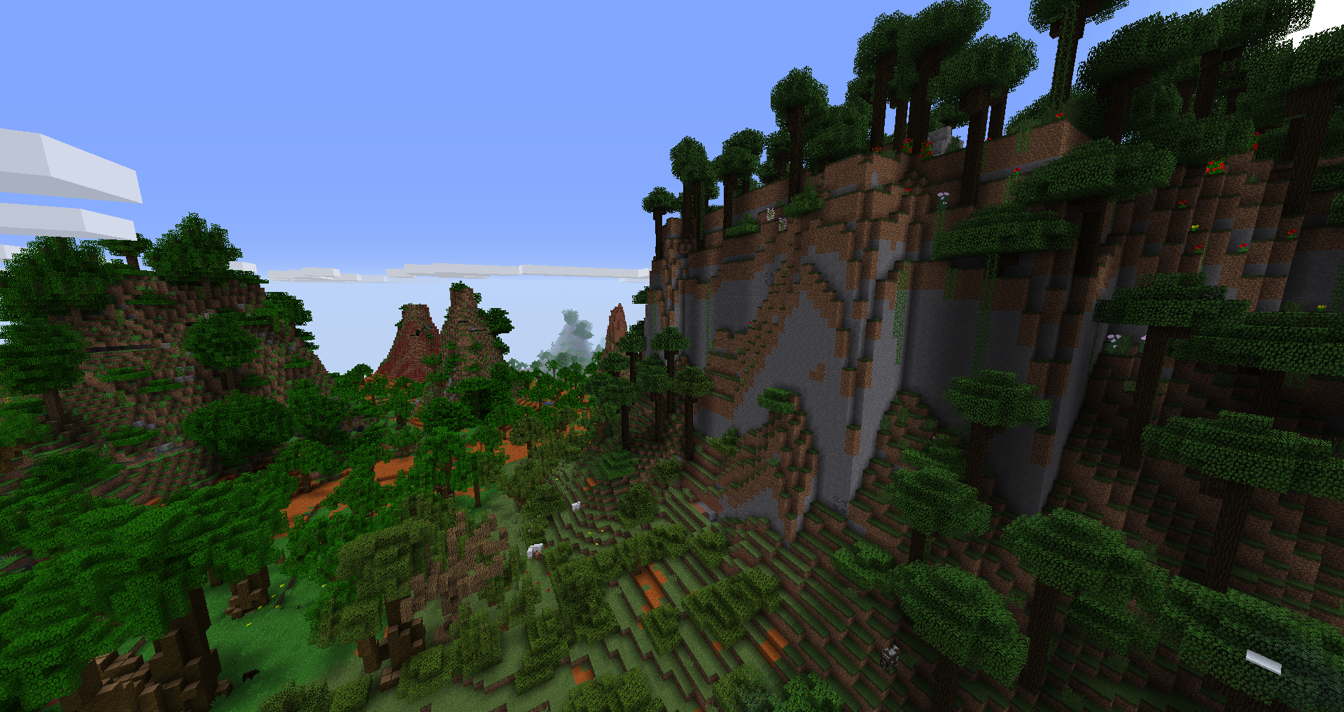 There's lots of building and exploration potential in these modded biomes; they're very unique looking.