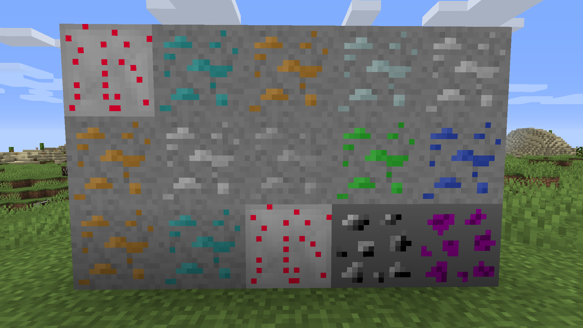 ores ruby emerald silver steel copper and more!