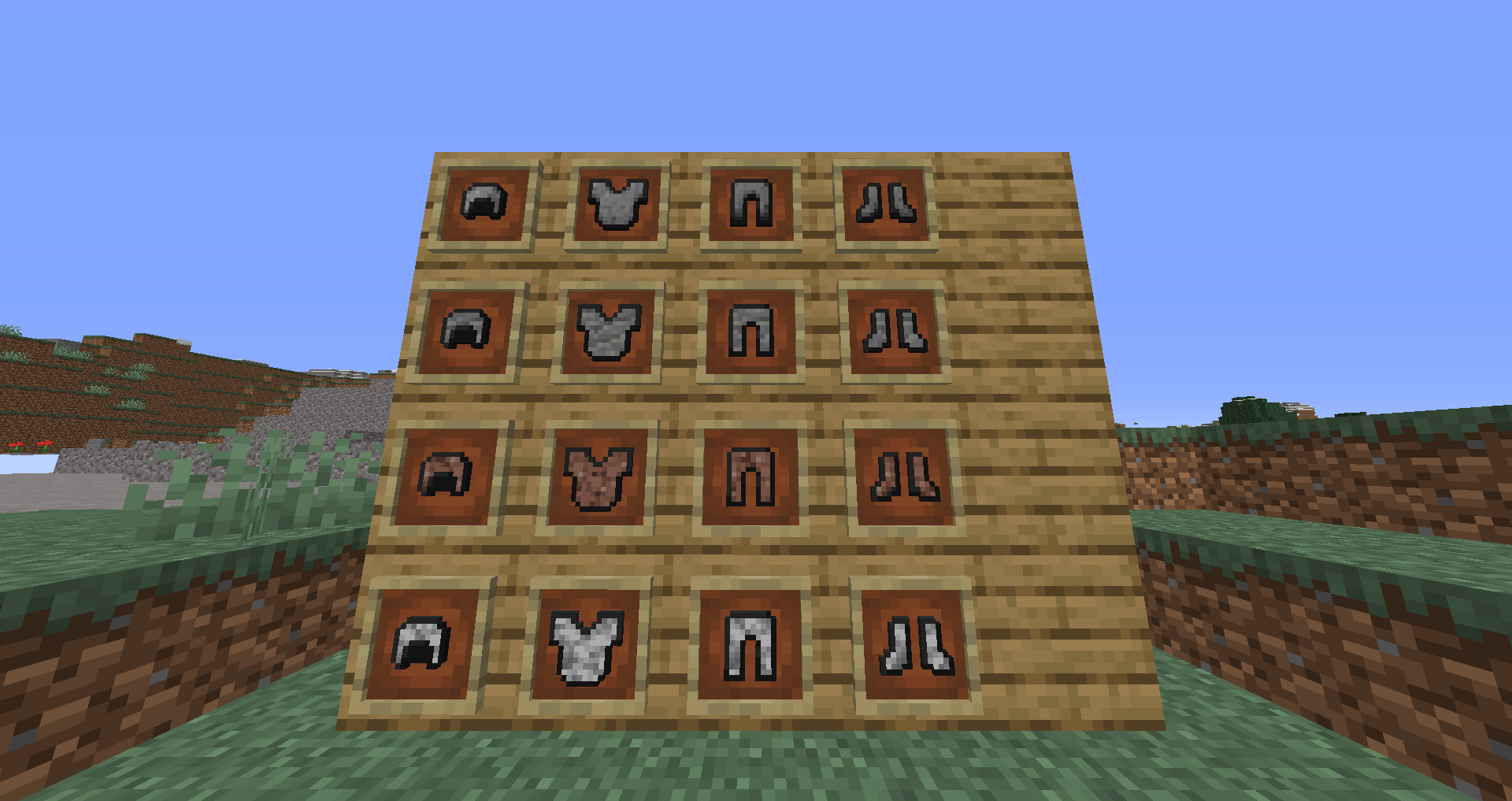 There are more armors, such as andesite, granite, diorite, and more!