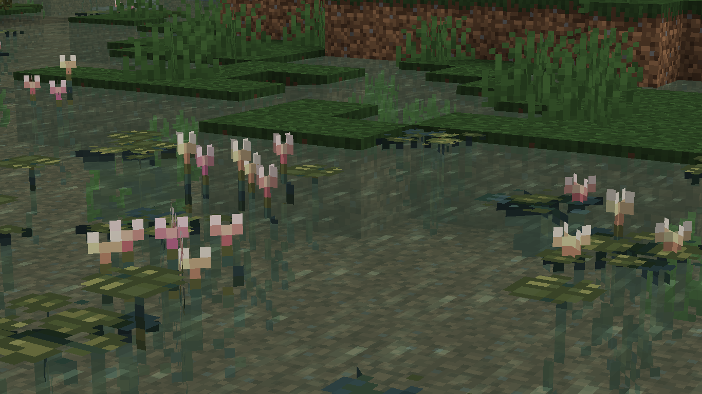 Lilies with no shaders and vanilla minecraft