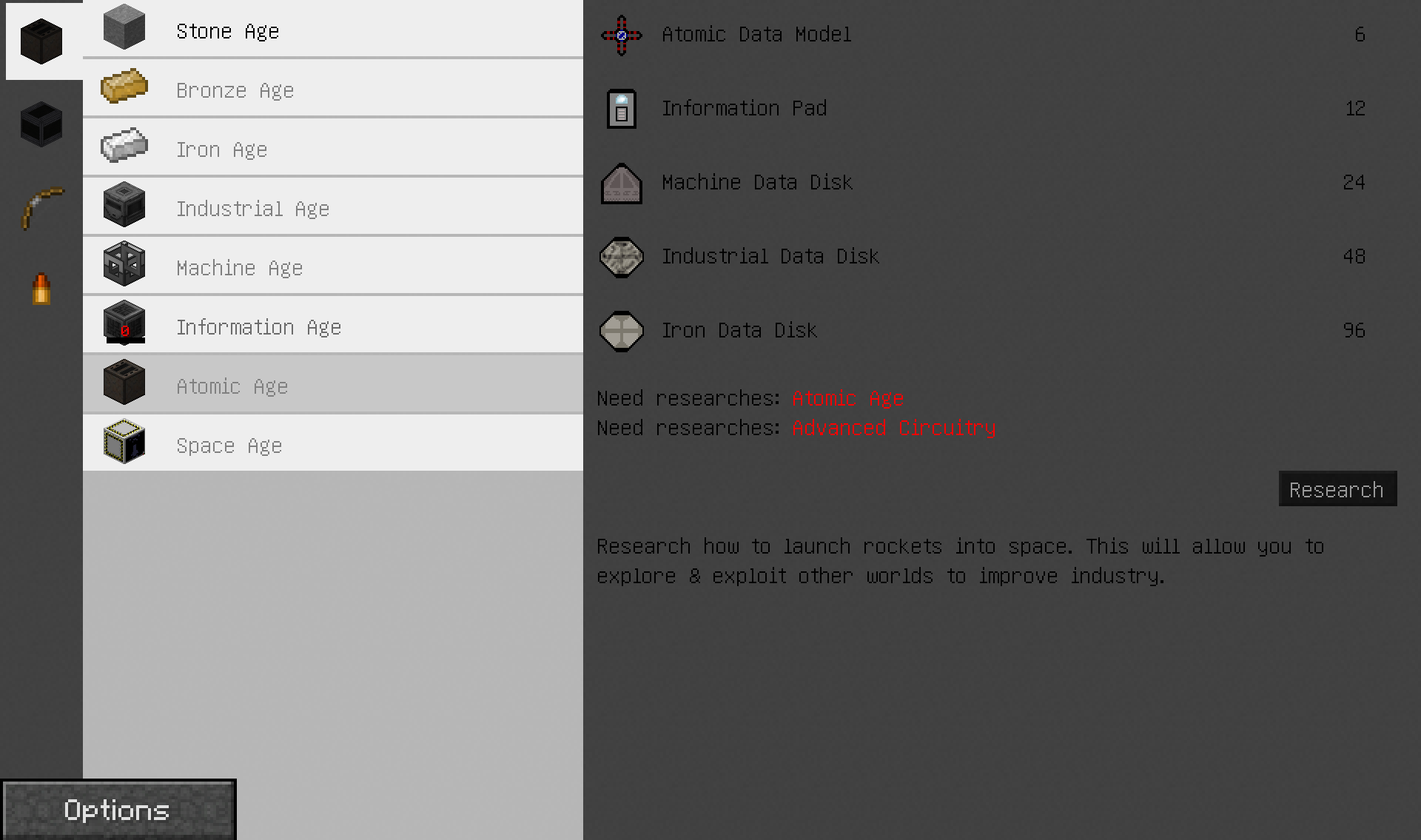 Research Table UI