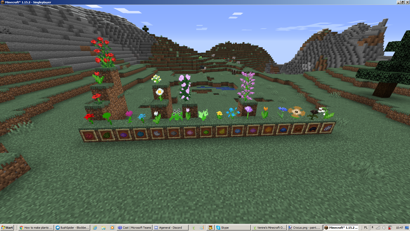 All New and Vanilla flowers and the dyes made with them