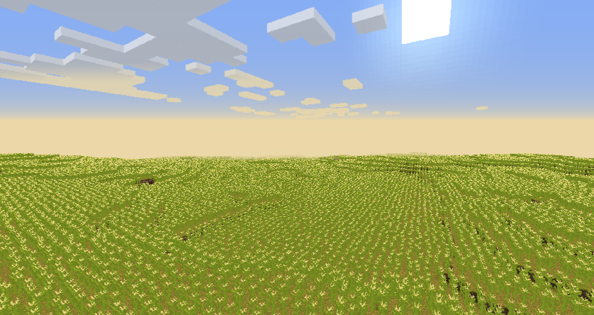 A saturated yellowish-orange biome that grows corn stalks.