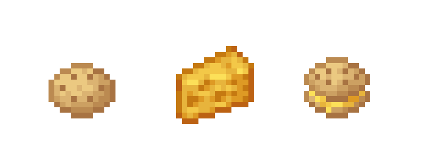 All three food items
