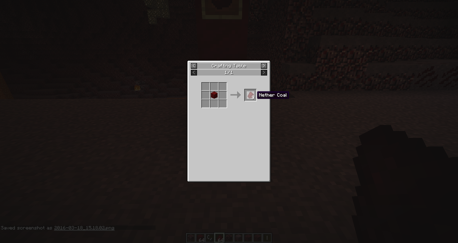 Nether Coal Crafting