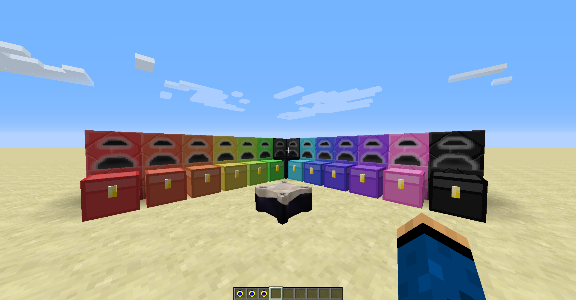 All of the blocks/items added by Gemulation as of version 1.0.4. (The gem blocks used for building are from Silent's Gems)