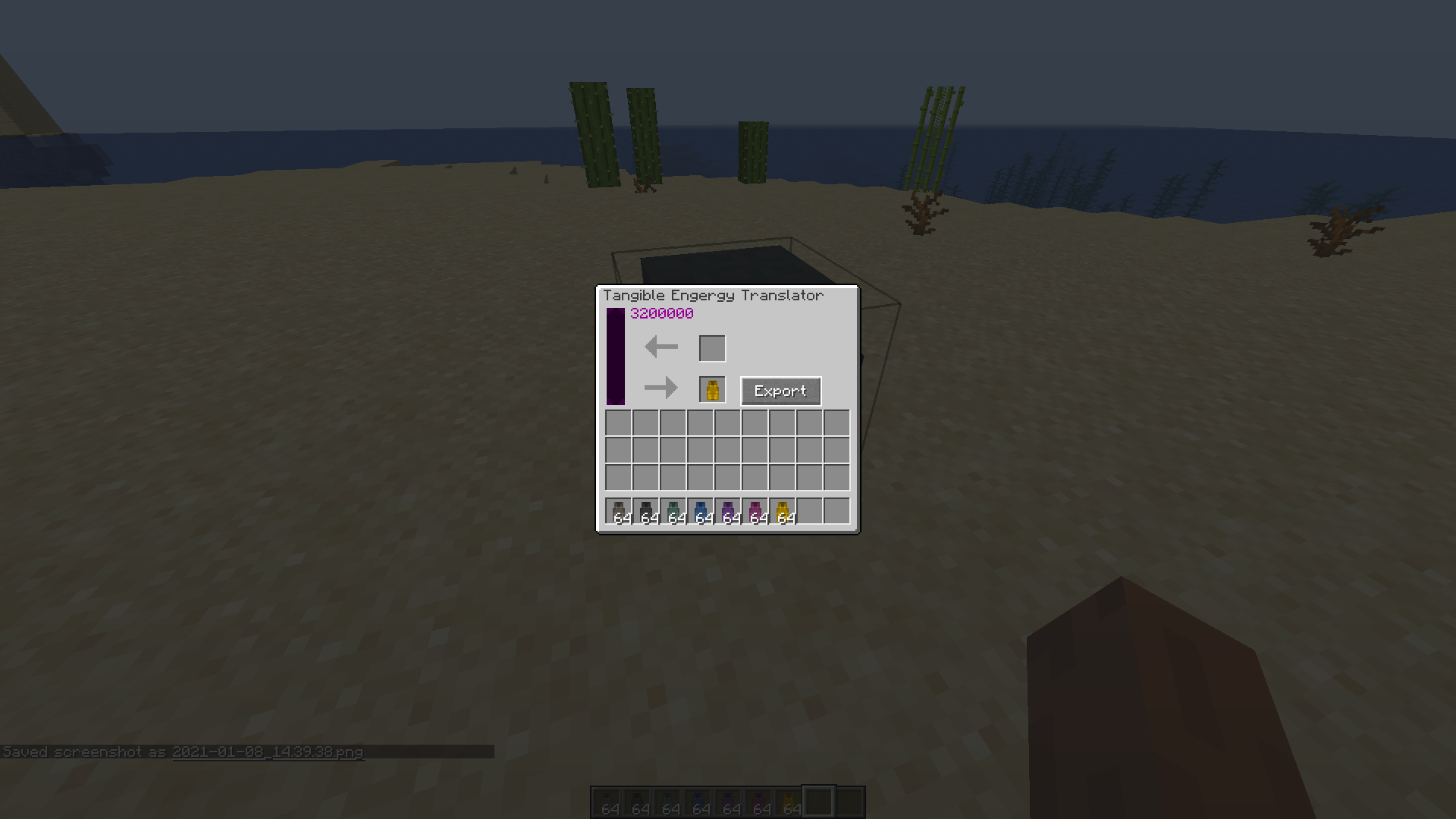 Press EXPORT to get TET's