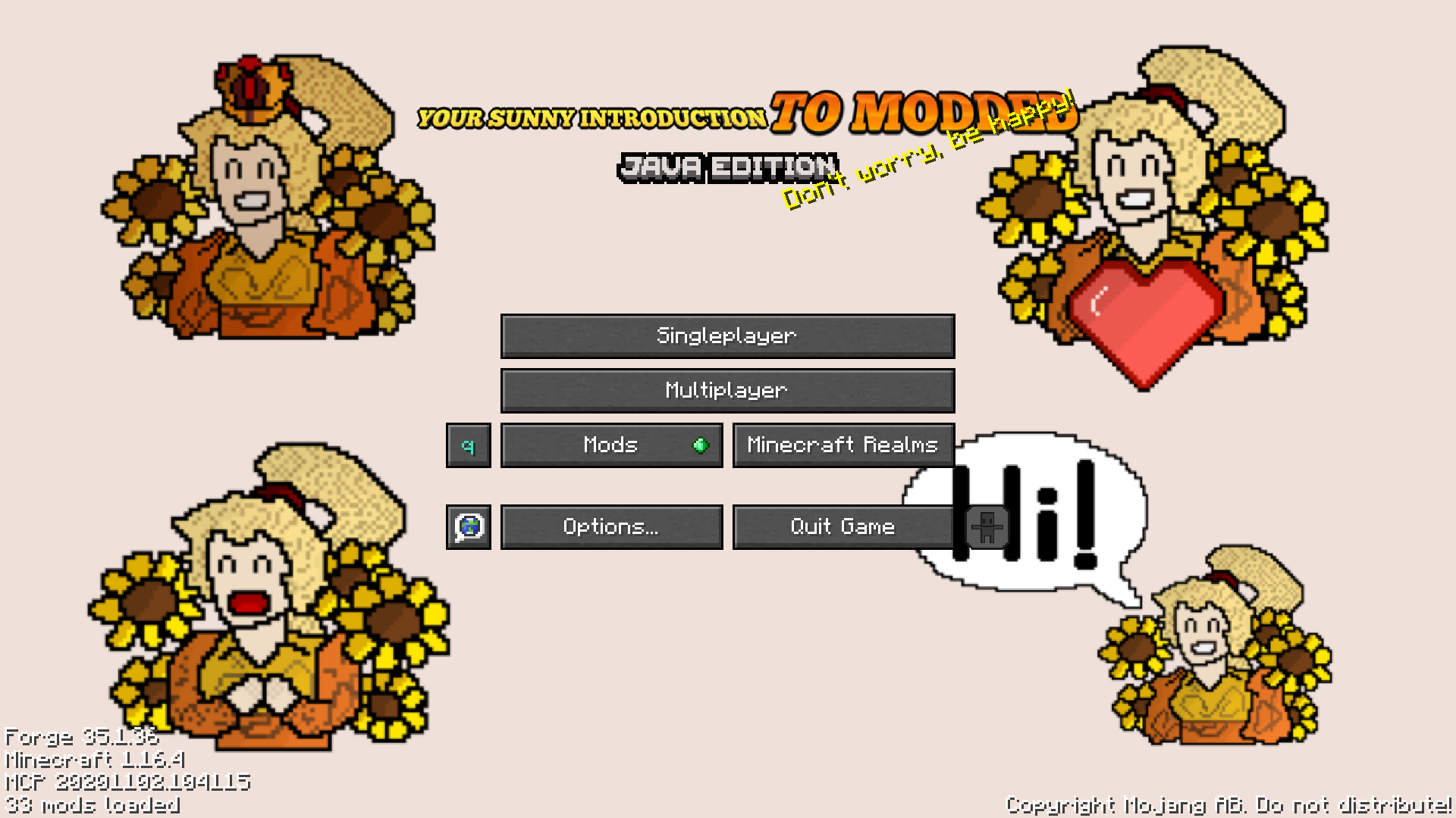 This is the Custom Menu you will see when the pack is fully loaded.
