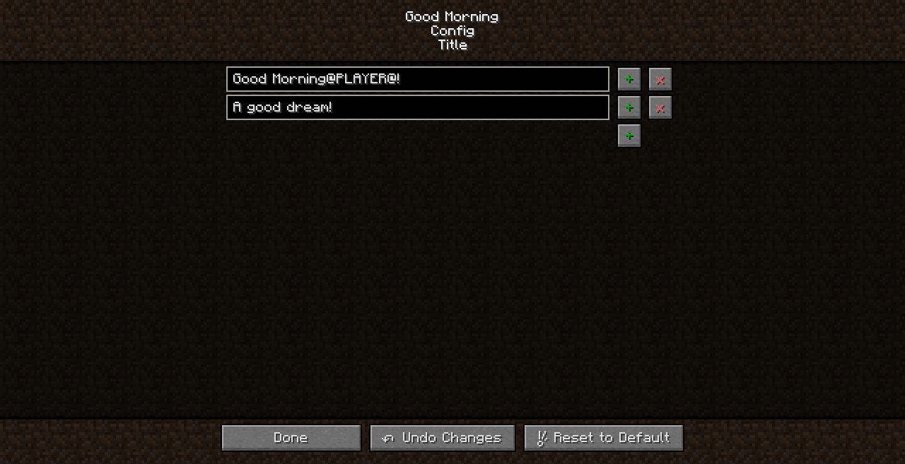 Good Morning - Mods - Minecraft