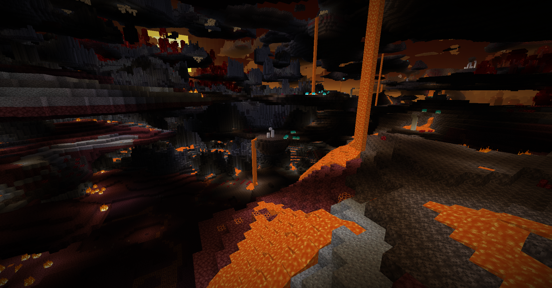 Basalt Deltas, Nether Wastes, Soul Sand Valley
