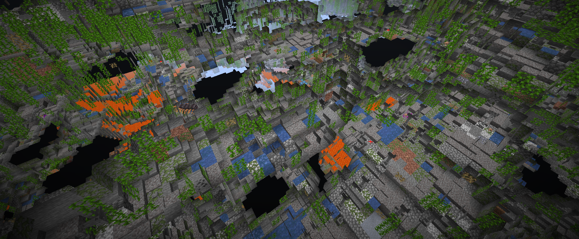 caves are no longer boring, thanks to a few mods in the pack! Can you find the rare cave centipede in the photo?