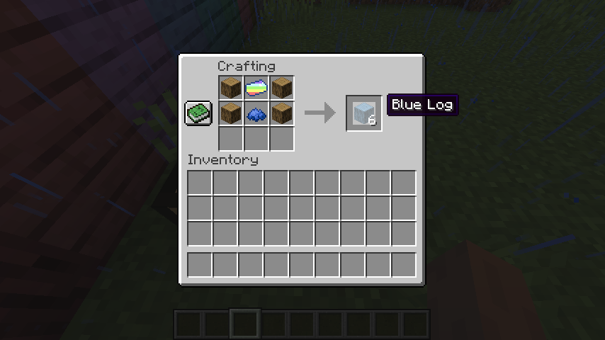 Put four logs then a master dye with color of log wanted!
