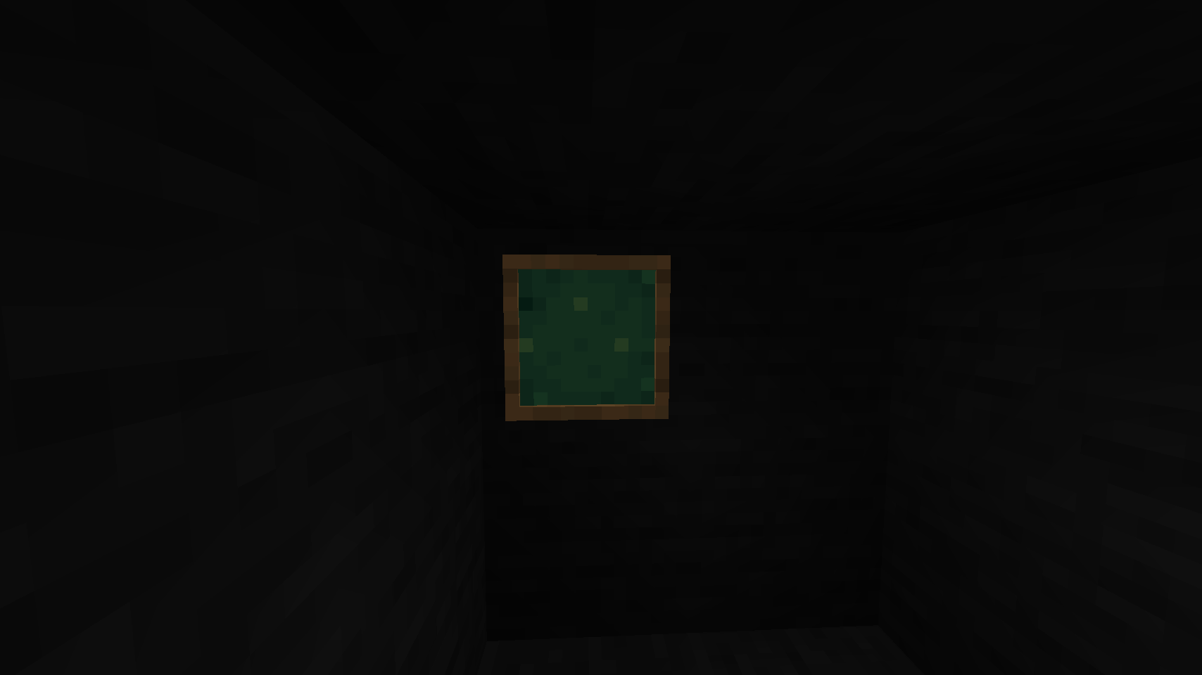 Glowing item frames in a dark cave