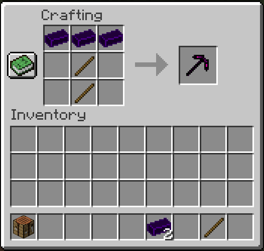 Crafting Obsidian Pickaxe