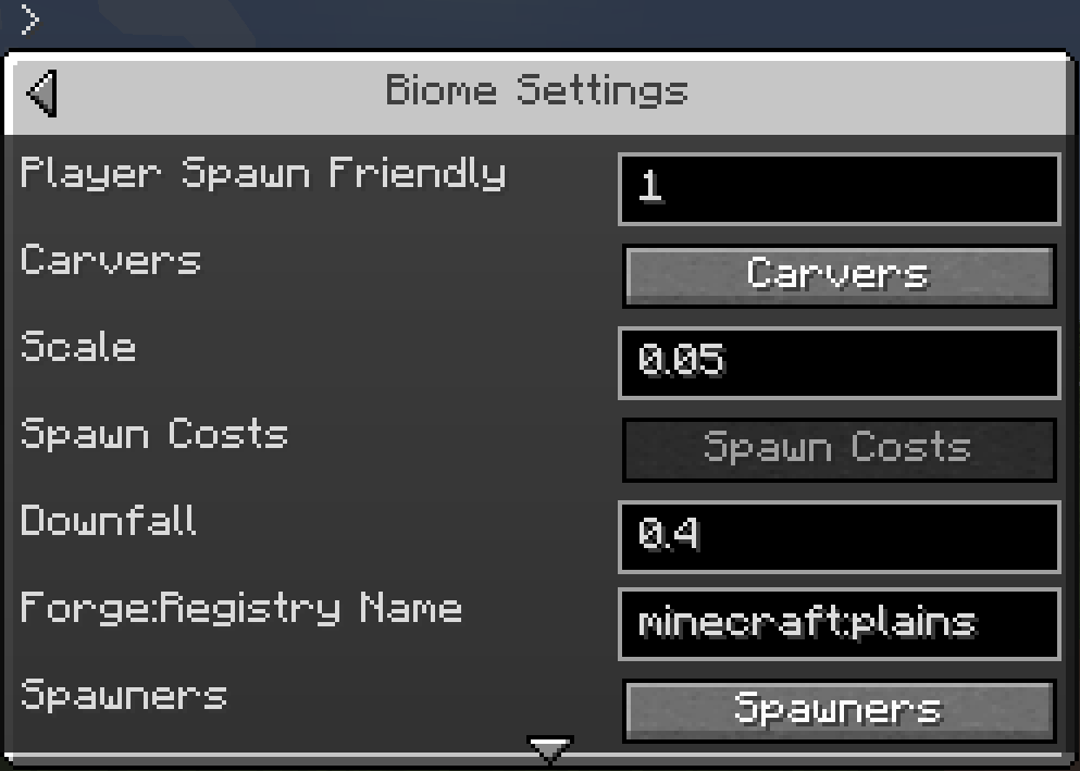 Biome Settings