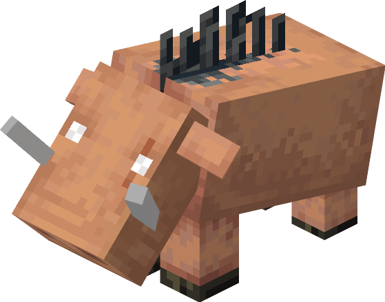 The Hoglin Spawns in the nether, he would wander around in hell and if he sees you, it will act hostile.