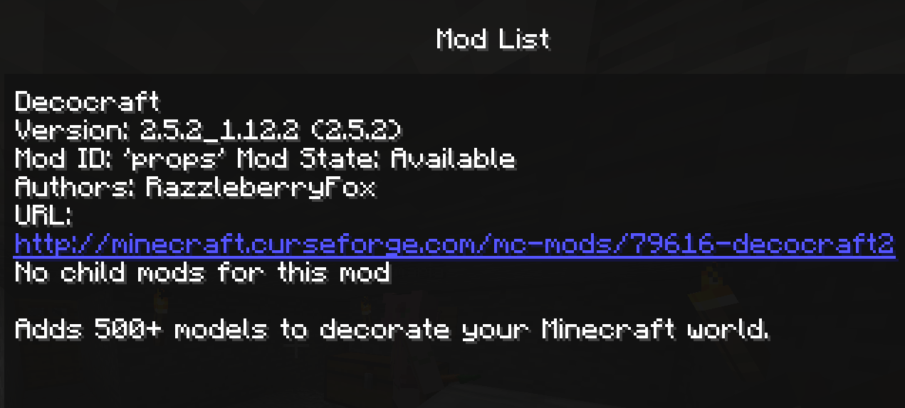 1850 Decocraft wont load on the server? Issues Decocraft Mods