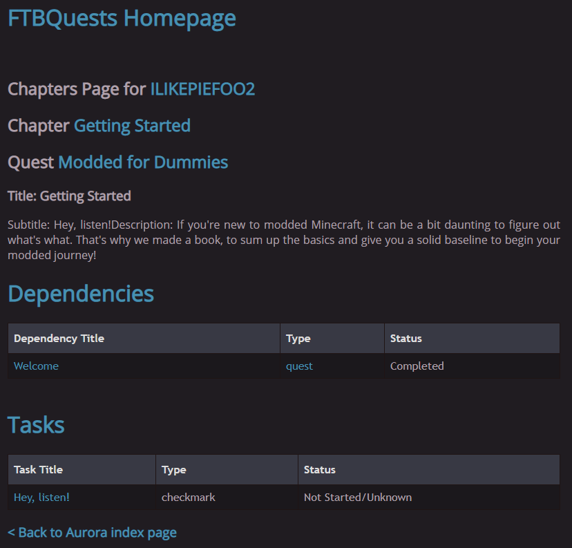 Quest Page