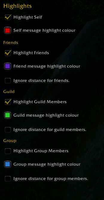 Highlight Options