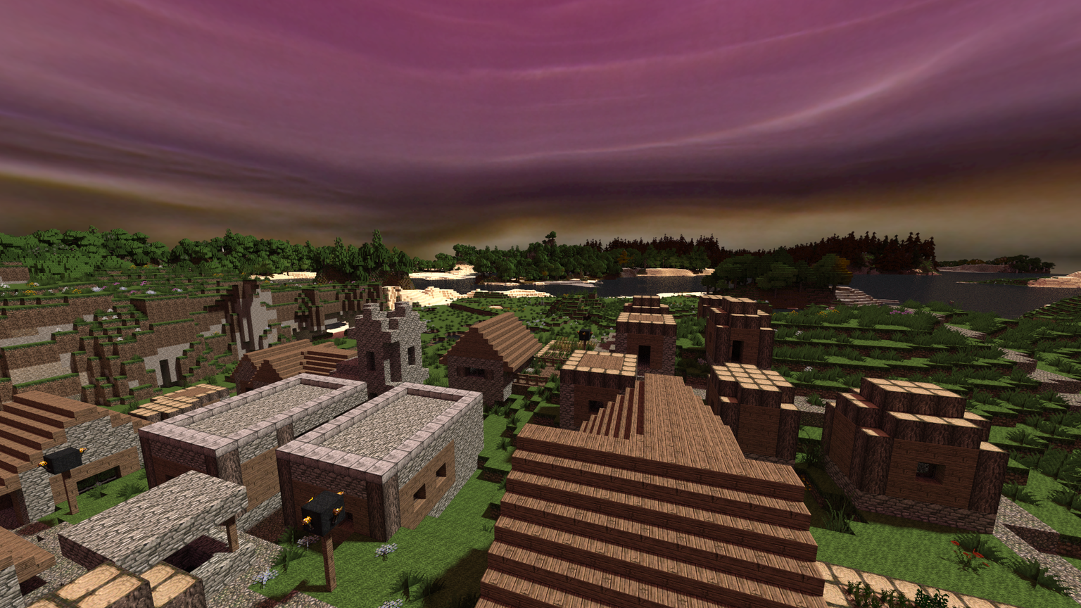 A rendering of a Terra Incognita world.
Version: b1.0.0
Biomes: Taiga, Plains, Forest, ForestHills, Beach, Roofed Forest, Plains2,