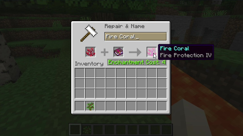 Enchanting an item with Fire Protection