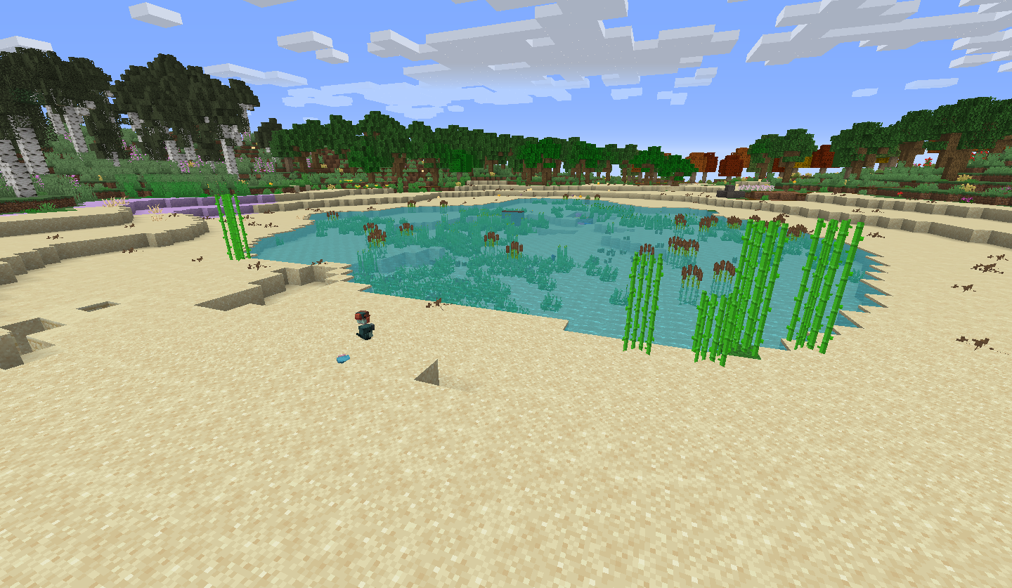An lush lake that is home for a bunch of cute creatures