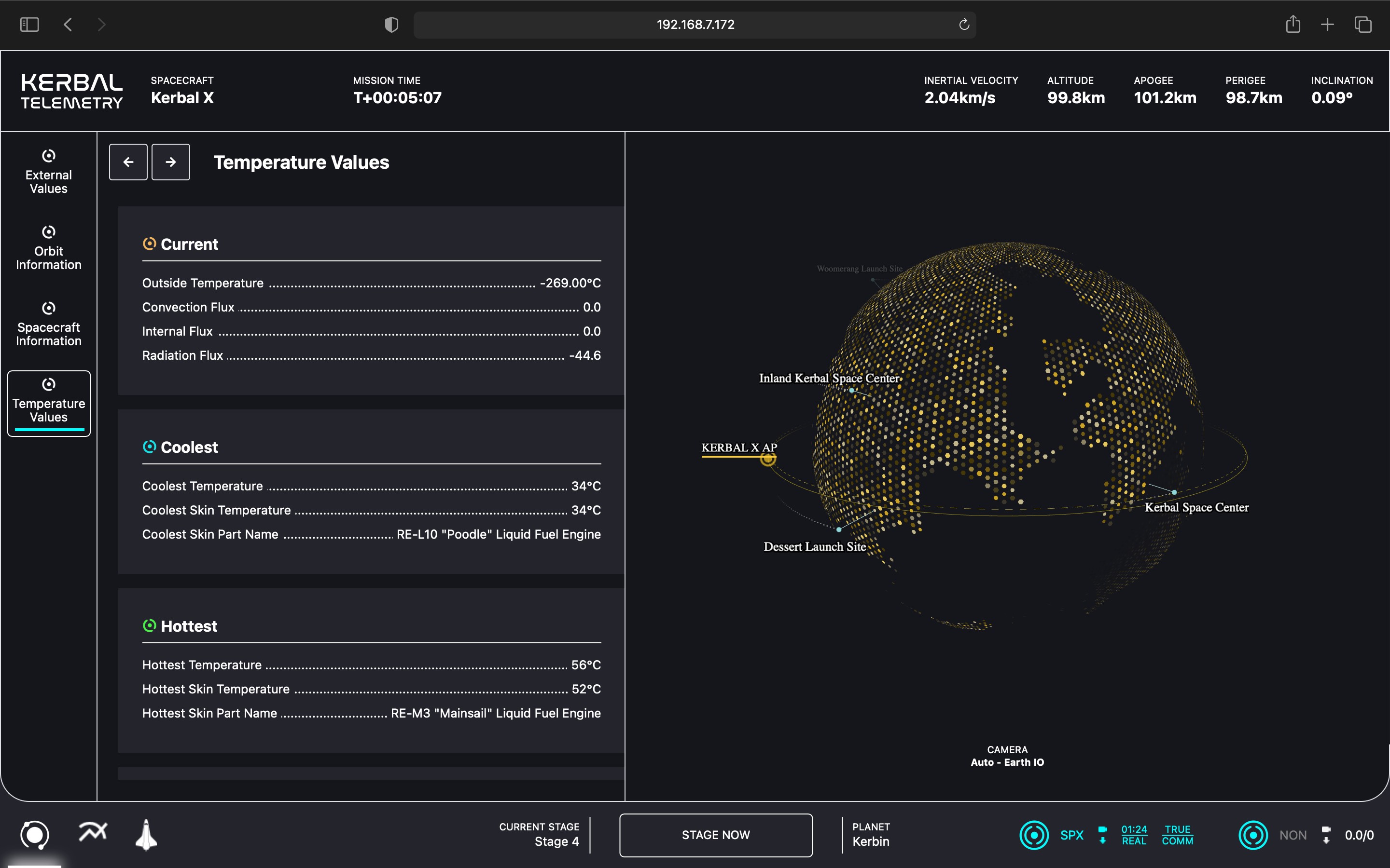 Temperature Values Page