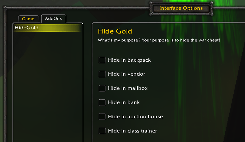 Interface Options