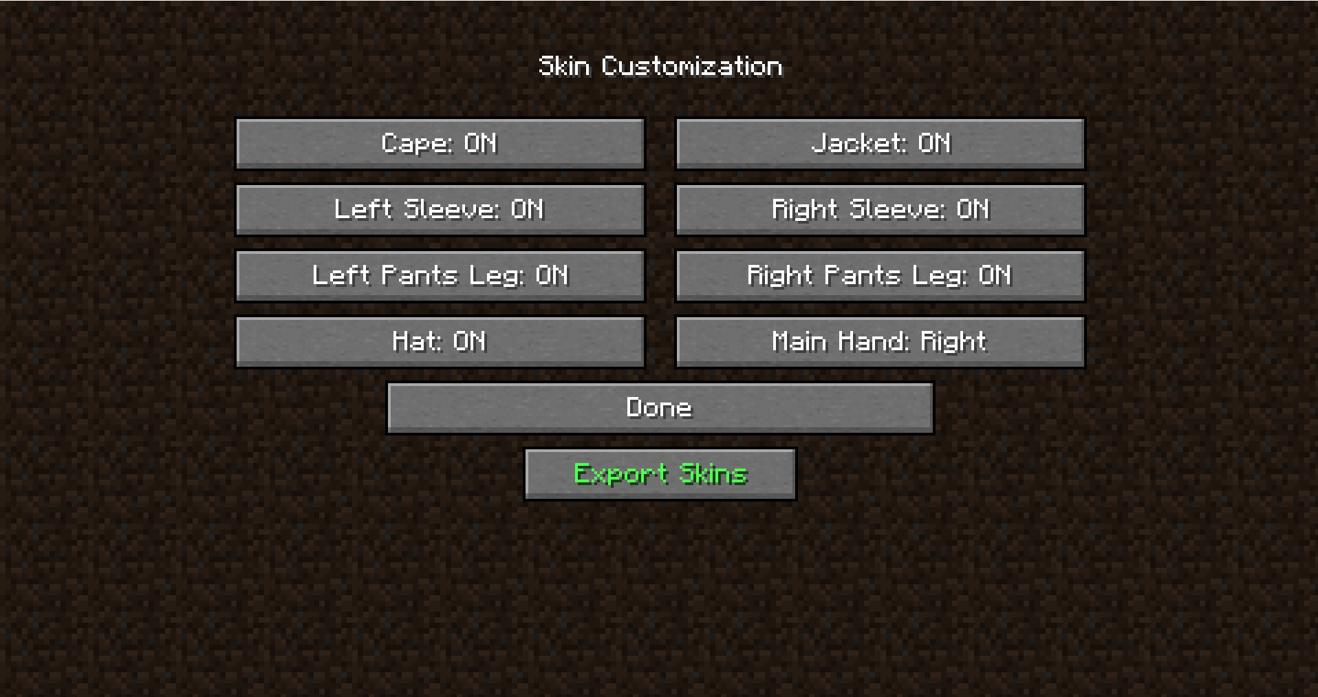 How to Export the skins.