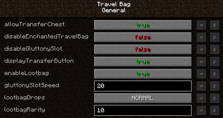 travel bag config in 1.12.2