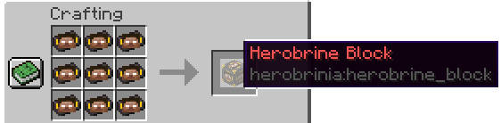 Herobrine Block Crafting Recipe