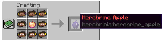 Herobrine Apple Crafting Recipe